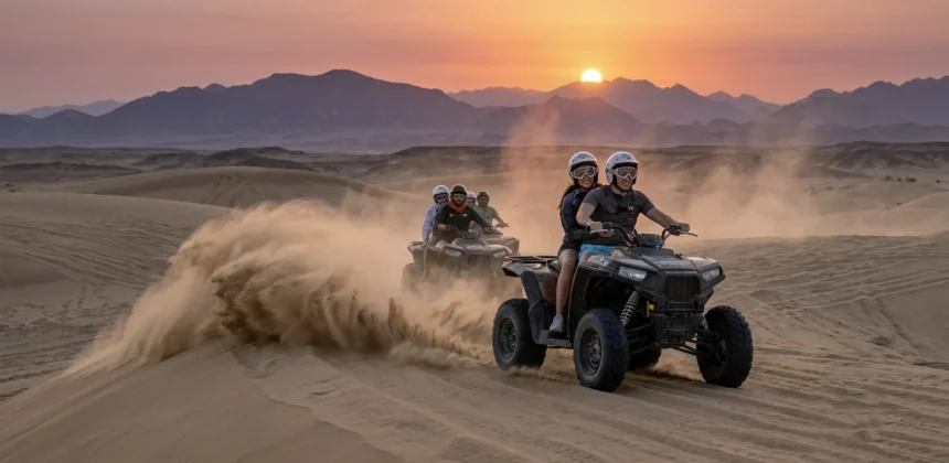 Quad-Safari durch die W&uuml;ste bei Sonnenuntergang in Hurghada.