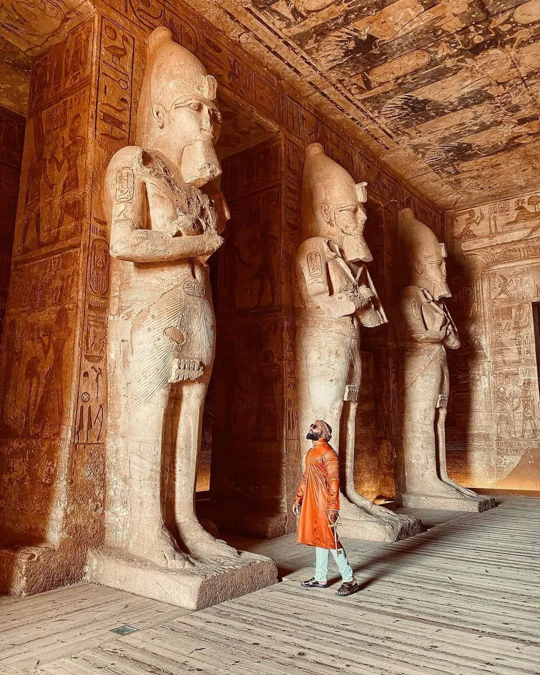 Osiris-Statuen im Innenhof des Abu-Simbel-Tempels in &Auml;gypten.