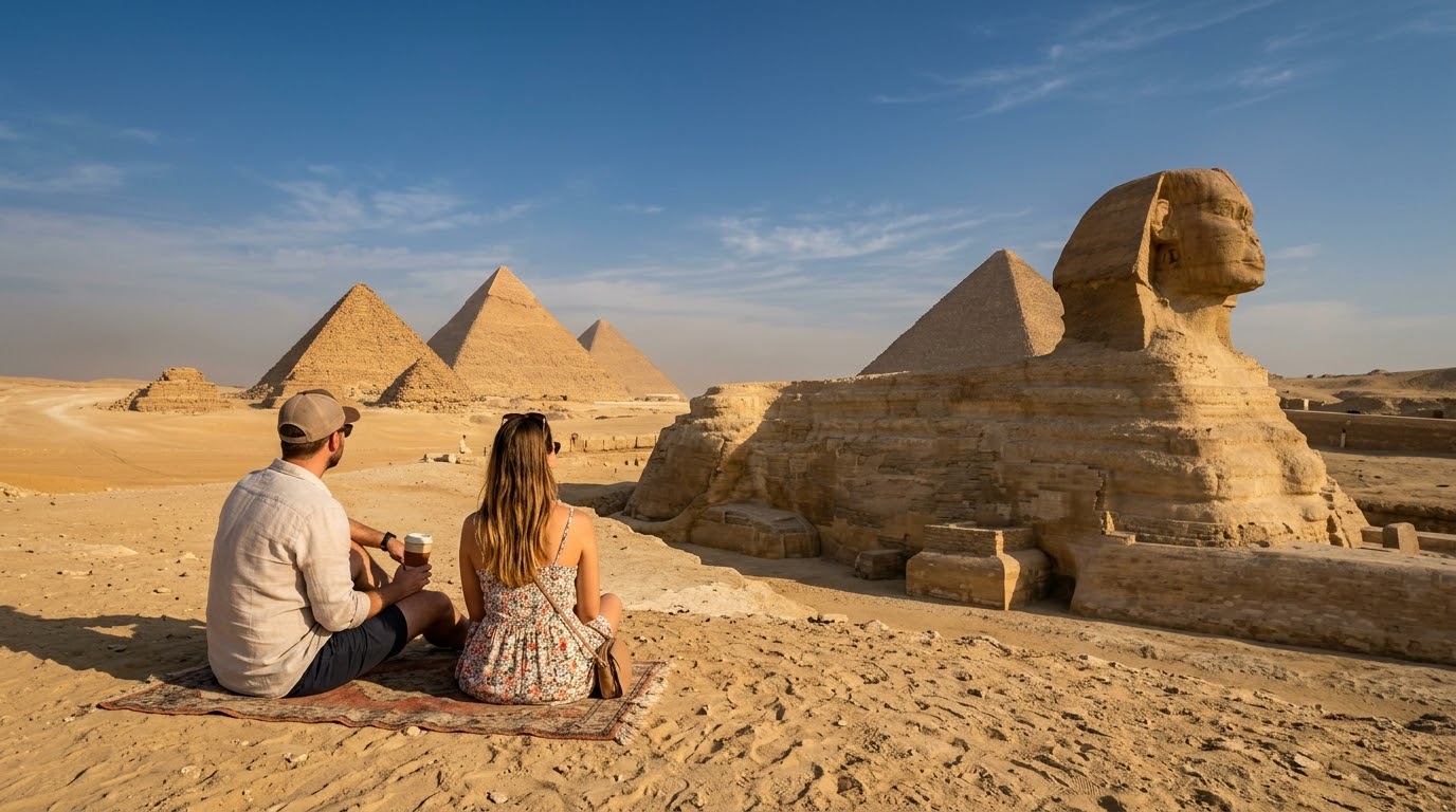 Pyramiden von Gizeh und Sphinx &ndash; Kairo Flug f&uuml;r Sp&auml;taufsteher ab Hurghada